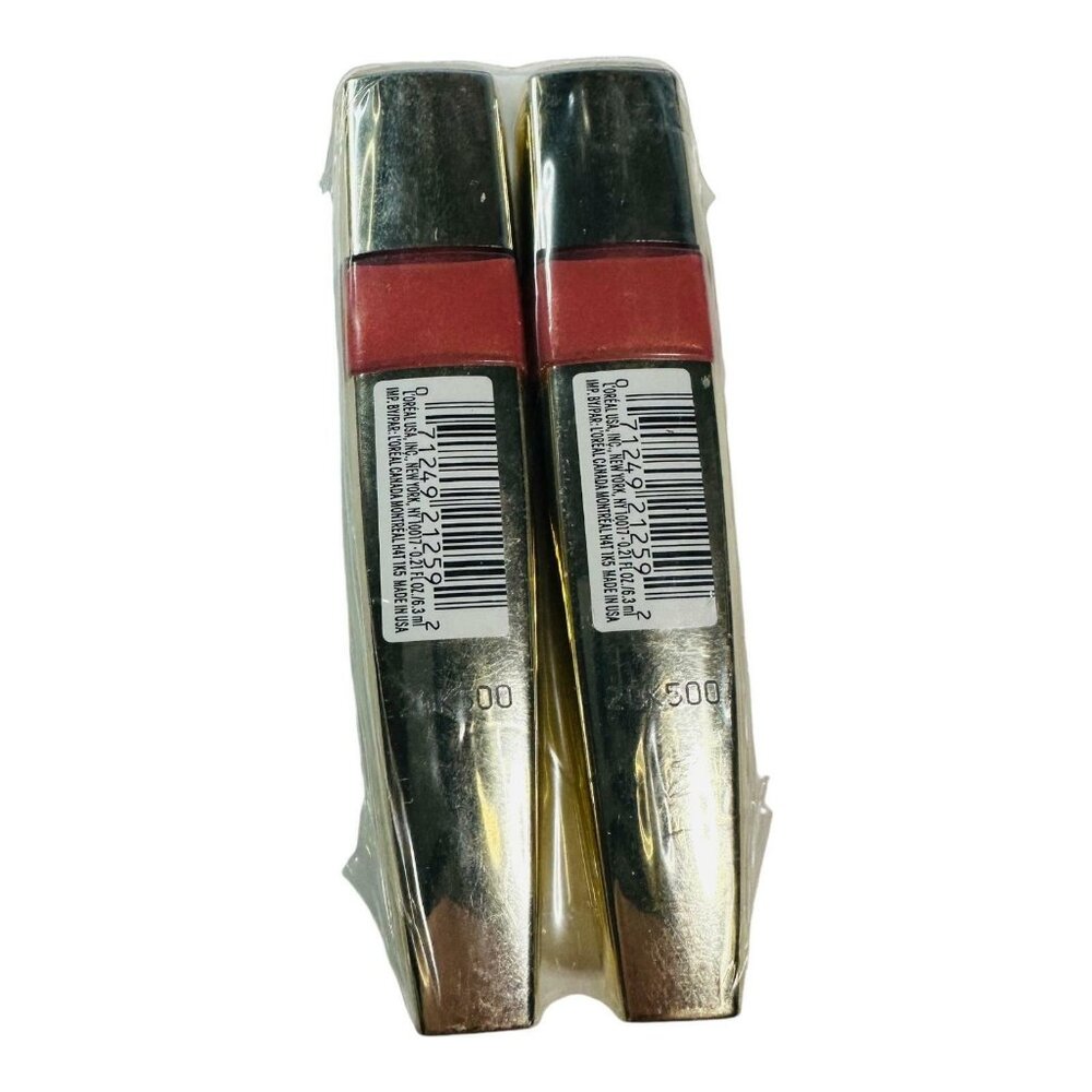 L'Oreal Paris Colour Caresse Wet Shine Lip Stain Qty 2 Tube Pink Resistance #183 - Picture 2 of 2